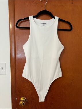 Steve Madden White Sleeveless Bodysuit One-Piece